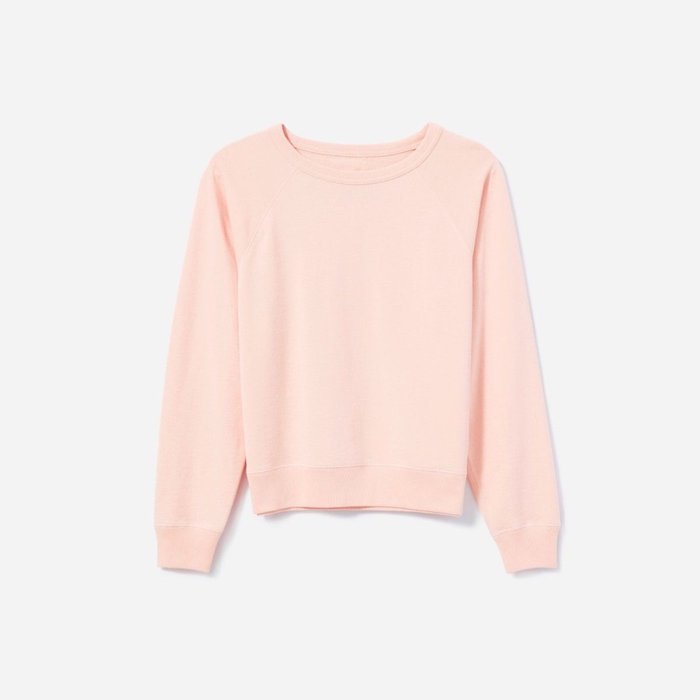 Everlane lightweight French terry crew in light peach